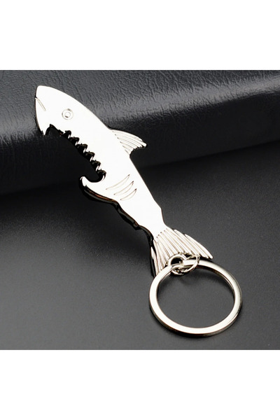 Choice سلسلة مفاتيح فضية على شكل سمكة قرش، فتاحة زجاجات، سلسلة مفاتيح على شكل...