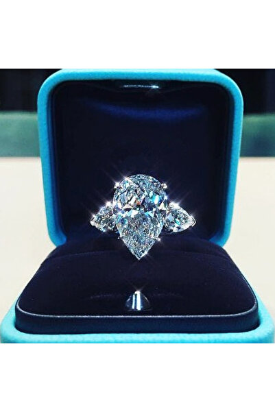 Choice 7 F717 خاتم هويتان الفاخر على شكل قطرة ماء مرصع بالزركونيا المكعبة، خاتم خطوبة نسائي أنيق، خاتم زفاف فاخر