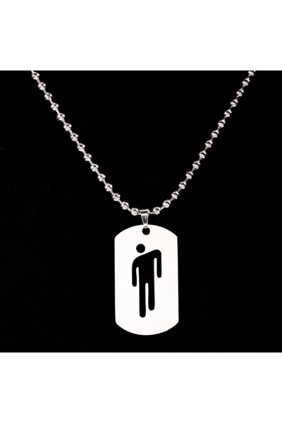 Choice Orange Fashion Hip Hop Billie Skew Head Tag Stainless Steel Pendant Ne...