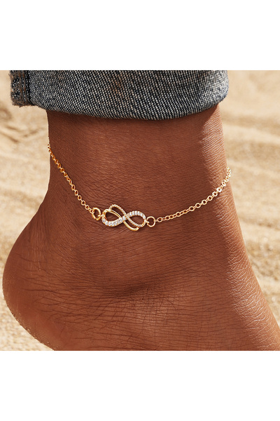 Choice 21995 Simple Gold Color Silver Color Thin Chain, Shiny Synthetic Zirco...