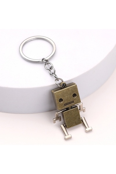 Choice 10 cm Yellow Creative Movable Robot Keychain Retro Simple Cute Cartoon...
