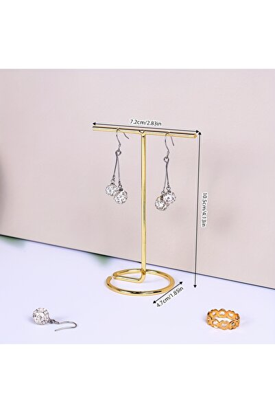 Choice حامل عرض مجوهرات على شكل حرف T مقاس واحد، حامل أقراط وقلادة، حامل خشبي...