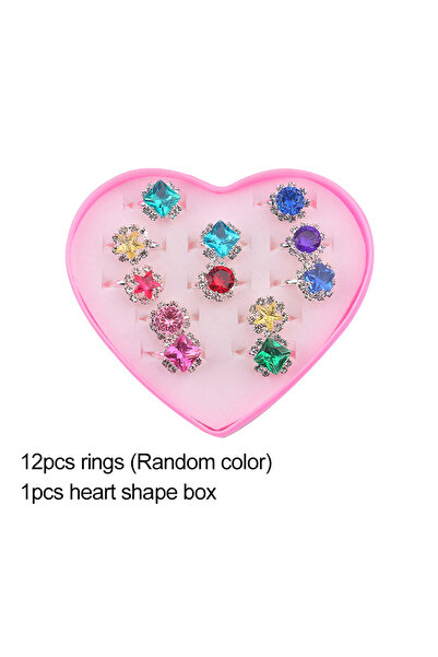 Choice صندوق قابل للتغيير في الحجم مكون من 12 قطعة من خواتم الألماس المقلدة، ...