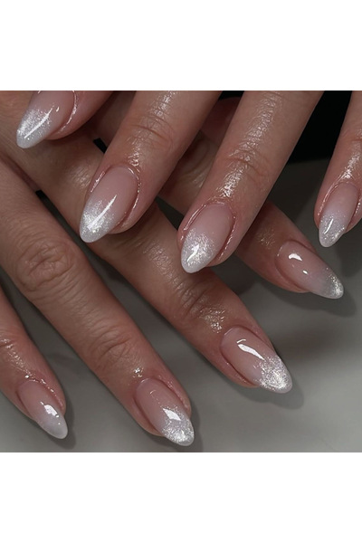 Choice My879-B7، 24 قطعة من أظافر قابلة للارتداء، أظافر صناعية فرنسية متوسطة ...