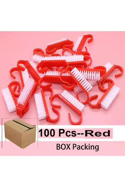 Choice 100 قطعة من فرش تنظيف الأظافر الحمراء، 100 قطعة من فرش تنظيف الغبار ال...