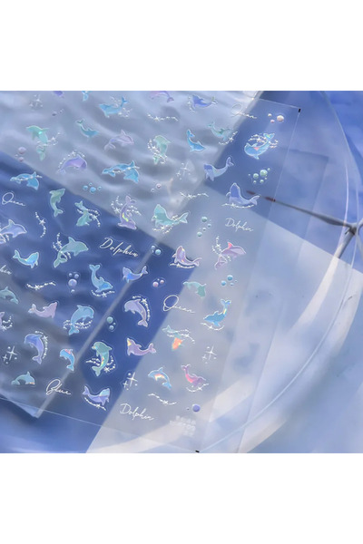 NAILFYOU TO4109 أصداف لامعة مرجانية نجم البحر صدفي الصيف شاطئ المحيط 5D ملصق ...