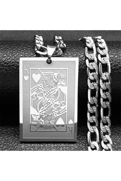Choice قلادة NK 3B1hua SR بوكر كينج سبيد هارتس K للرجال والنساء من الفولاذ ال...