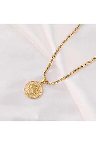 Choice B3910 316L Stainless Steel Carved Queen Coin Pendant Necklace For Wome...
