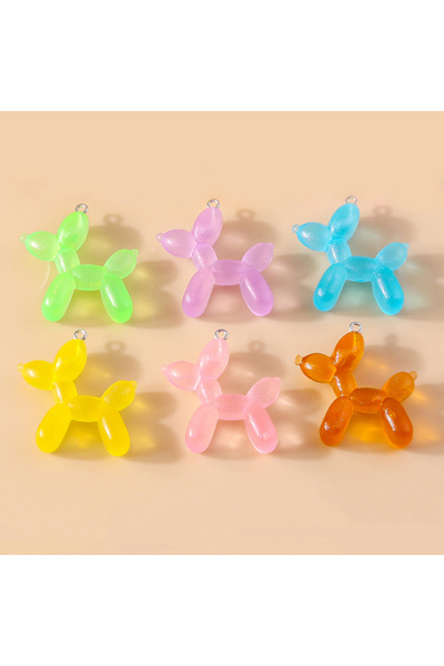 Choice النمط 1 10 قطع 34*38 مم الراتنج لطيف ملون بالون الكلب سحر ل أقراط سوار...