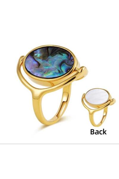 Choice خاتم R652 من أصداف أذن البحر الملونة الطبيعية للنساء، خواتم أصابع مطلي...