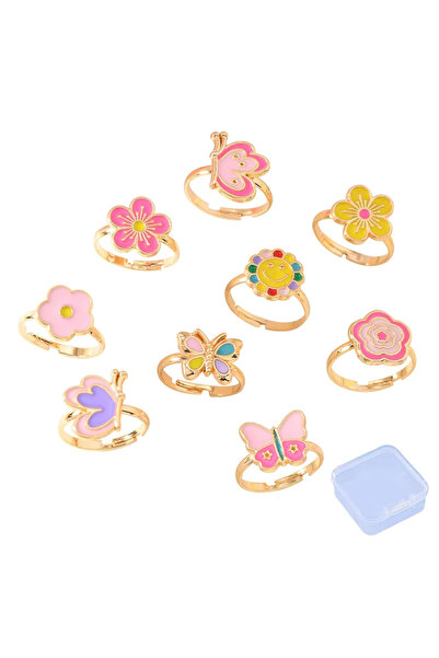 Choice 9 قطع قابلة للتغيير في الحجم B 4.5 صندوق 9 قطع خواتم قابلة للتعديل للف...