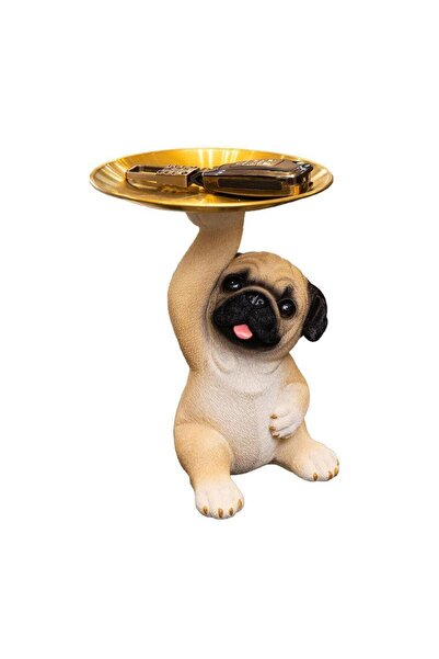 Choice 1PCS Creative Animal Pug Statue Storage Tray Cute Dog Key Candy Snack ...