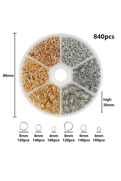 Choice مجموعة WK ثنائية اللون، مجموعة حلقات وصل مفتوحة من سبيكة ذهبية اللون، ...