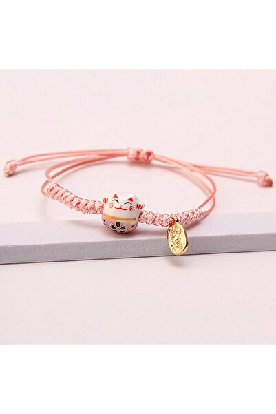 Choice BR24Y0011-3 أساور قطط محظوظة خزفية لطيفة على الطراز الصيني للنساء والر...