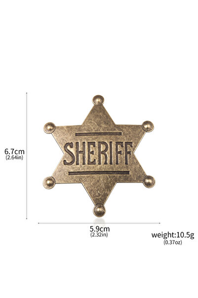 Choice بروش - شارات شريف الغربية للبالغين على شكل نجمة معدنية على شكل دبوس دب...