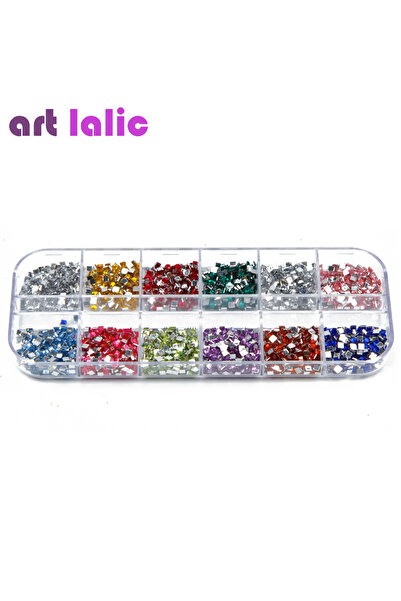 Choice ملصقات أظافر مربعة الشكل على شكل دمعة من أحجار الراين متعددة الألوان، ...