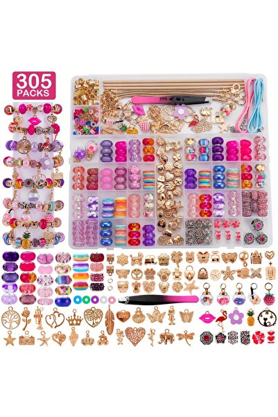 Choice هدايا عيد ميلاد فاخرة باللون الوردي - مجموعة صنع أساور ساحرة مكونة من ...