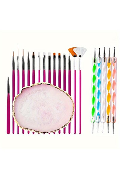 Choice مجموعة فرش طلاء الأظافر الاحترافية روز، 21 قطعة، رؤوس تصميم، جل أكريلي...