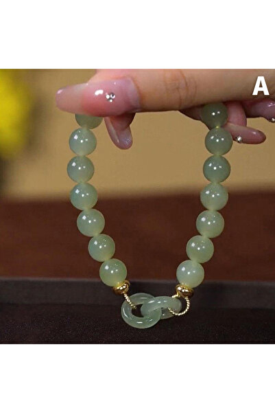 Choice هدية عيد الحب الصيفية سوار من خرز اليشم على شكل قلب للنساء والفتيات بت...