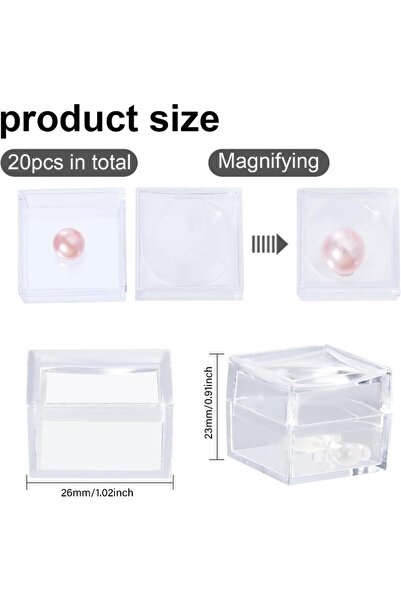 Choice AECH02-15960 صندوق عرض مكبر من 20 قطعة من أحجار الماس الكريمة، علبة عر...