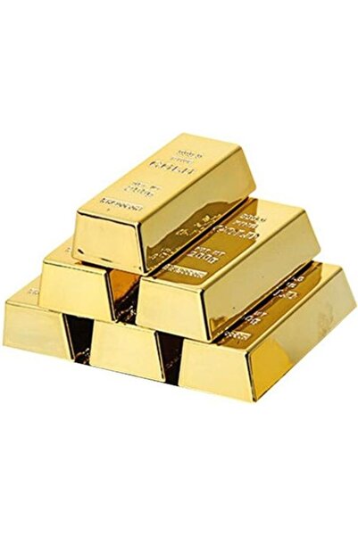 WE HAPPY 6-Piece Creative Bricks Shape Resin Fridge Magnet Gold 6x2.8x1.8cm