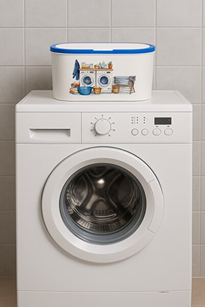 ozbience Şeffaf Kapaklı Metal Deterjan Saklama Kutusu - Düzenli ve Şık Kullanım