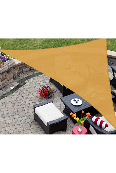 ASTEROUTDOOR Triangular Sun Shade Sail 16' x 16' x 16' UV-blocking, Sandy