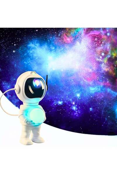 VİO Kids Astronaut Night Light Galaxy Projector with Remote Control (White)