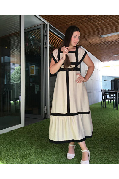 OEMN Long Dress with Contrast Stripes