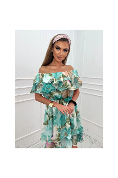 OEMN Rochie Model Floral - Spaniolă