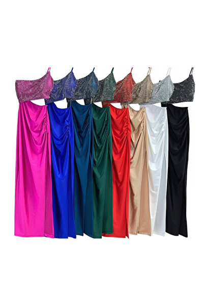 OEMN Rochie de seara cu cristale si decupaj in zona taliei, Marime S/M