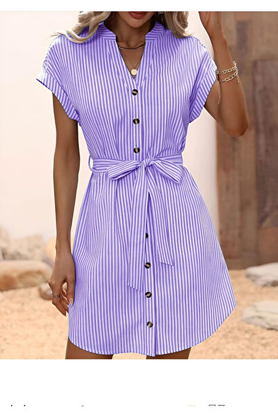 OEMN Rochie tip camasa cu, crodon in talie