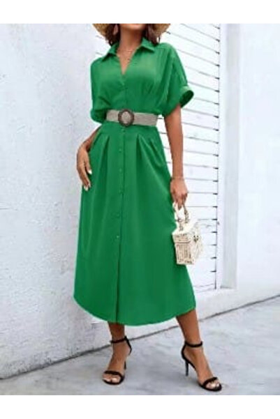 OEMN Rochie midi casual cu curea - Anca