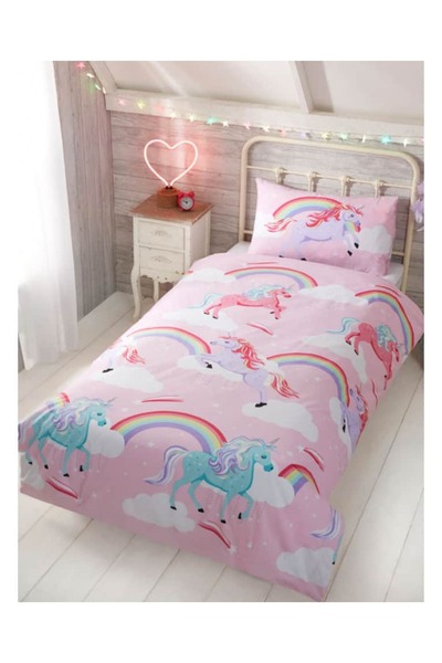 rapport home Set de lenjerie de pat Unicorni și Curcubee Junior 120x150 cm