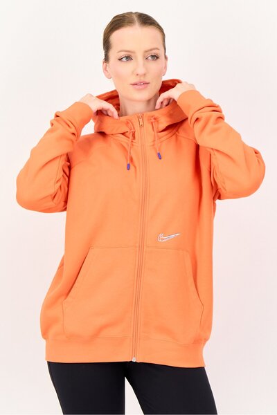 Nike هودي رياضي مناسب للأنشطة الخارجية للنساء، برتقالي