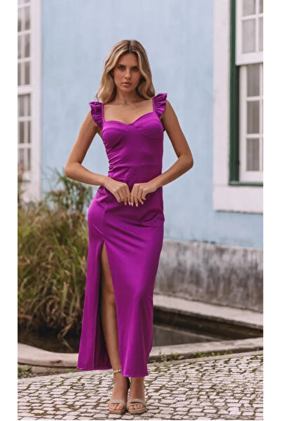 OEMN Women's bodycon dress with deep slit and straps - Daisy