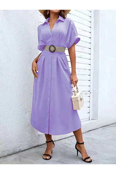 OEMN Rochie midi casual cu curea - Anca