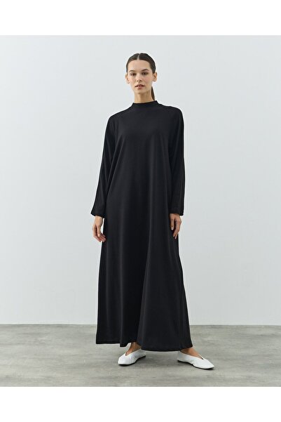 Aybikestil Uzun Kollu Elbise Astarı Siyah