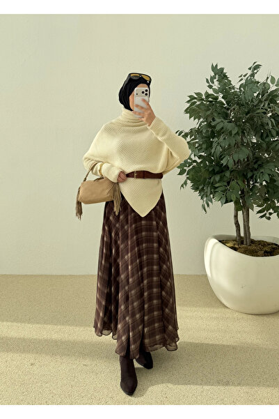 MODA AKSA TÜL EKOSE ETEK HARDAL