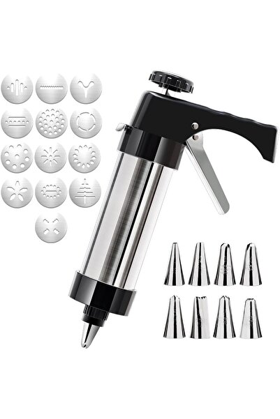 Saharaz 13Pcs Stainless Steel Cookie Cutter Set, Baking Tools,Cookie Press Gun Set,for DIY Cookie Making