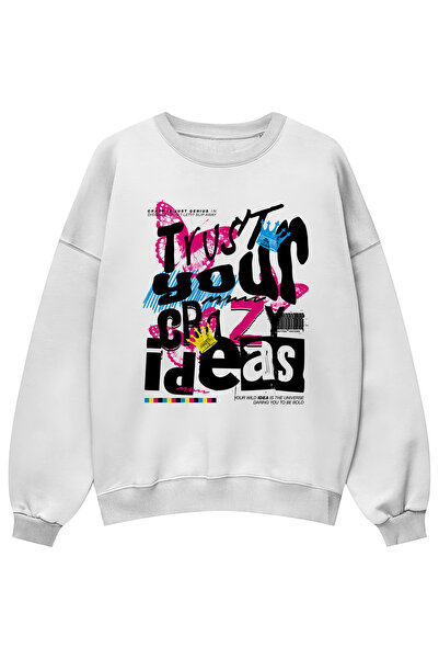 Holgim قم بالثقة في فكرةك المجنونة مطبوع سويت شيرت للجنسين قصة فضفاضة