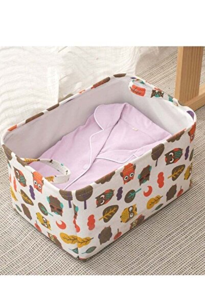 Generic Storage Basket with Handles Square Printed Storage Bins Collapsible Dirty Clothes Basket Laundry Bin