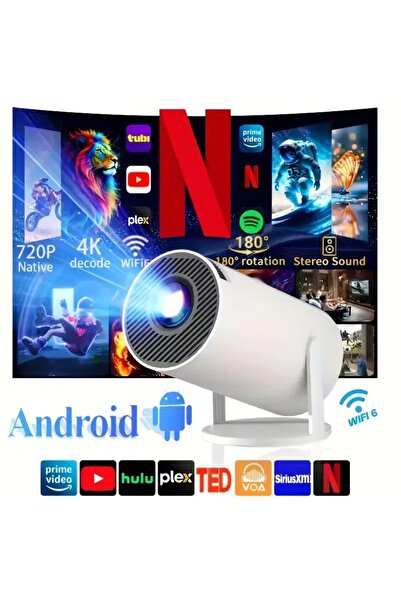 Q Aksesuar Taşınabilir Ultra Hd Android Projeksiyon Güncel Versiyon Wifi Dest...