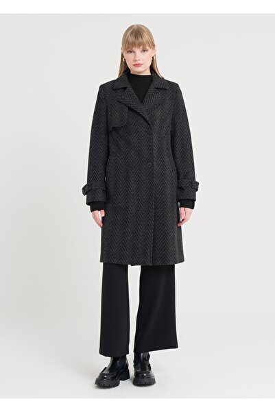 Armağan معطف قصير كيرزي بأزرار على الجهتين