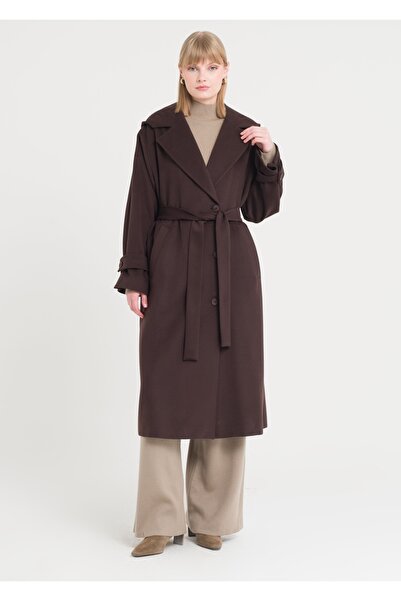 Armağan Düğme Kapama Kapşonlu Kaban