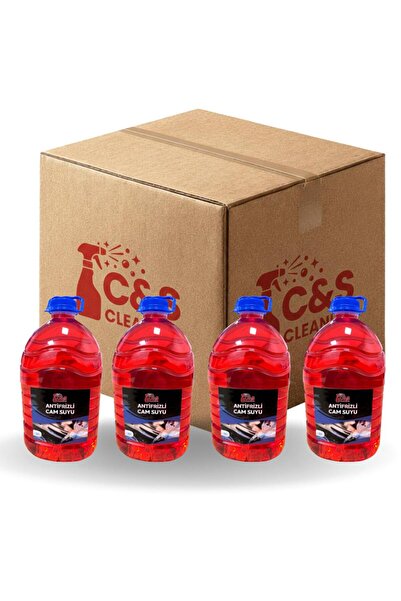 C&S CLEANING 4'lü EKONOMİK BOY ANTİFİRİZLİ KIRMIZI CAM SUYU