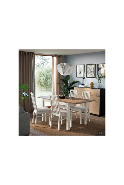 IKEA açılır yemek masası, bej-kahverengi, 4-6 kişilik, 120/170x80 cm