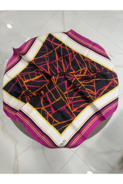 PAPLİO FERRE وشاح حريري نسائي تيفيل فوشيا 90 × 90