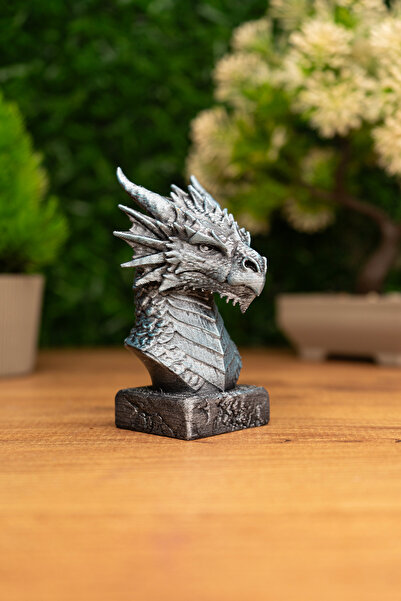 Makerpax Buz Ejderhası Büstü 12cm | Fantastik Ejderha Figürü | El İşçiliği De...