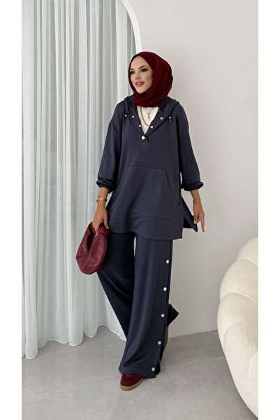 La Perla Boutique Snap Fastener Detail Scuba Double Hijab Suit